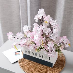 벚꽃 조화 화분 싱그런 set 35cm 인테리어 봄 테이블 장식 소품 행사 꾸미기
