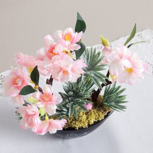 벚꽃 조화 화분 청옥 set 20cm 인테리어 봄 테이블 장식 소품 행사 꾸미기