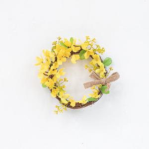 개나리 조화 리스 네츄럴 15cm 인테리어 봄 꽃 벽걸이 현관 문 꾸미기 행사 소품