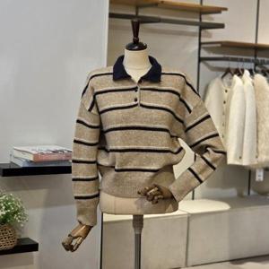 [반에이크]VB5ZKTM341Z_더블 줄무늬 라인 울 니트