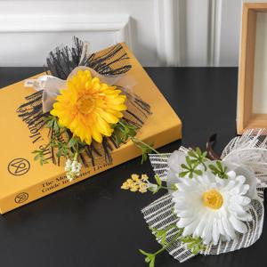 거베라 성묘 꽃다발 조화 20cm 2컬러 납골당 산소 추모 장식 수목장