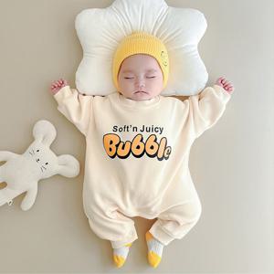 [엠케이] 크림버블 기모 긴팔 우주복 304504