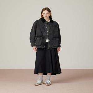 듀엘 배색 카라 데님 자켓 D254PSJ231