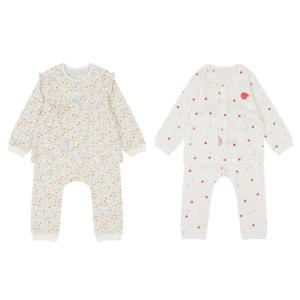 [압소바] [백일 돌선물] (아기유아내복) 러블리 여아 내복 2종세트 (AZA10385S2)