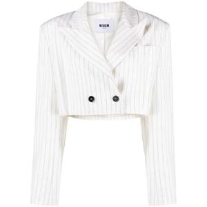 25 FW 엠에스지엠 핀스트라이프 패턴 크롭 블레이저 3641MDG17247117 TP432314863