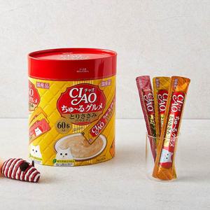 (SC-140) 이나바 챠오 츄르 구루메 닭가슴살 버라이어티 60개입 고양이 간식