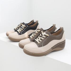 제이슈 /  빠른배송 소가죽 레디스 통굽스니커즈 운동화 5.5cm