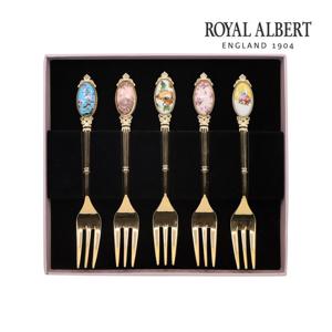 [로얄알버트]100주년 디저트 포크(대)-후기 5P 세트