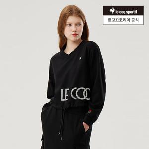 [르꼬끄공식] [60% OFF] 여성 더블텐션 루즈핏 V넥 맨투맨 (QP322OFS74)