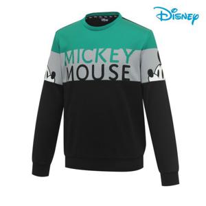 [디즈니골프]남성 배색 캐릭터 레터링 맨투맨 DO1MTR001