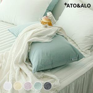 아토앤알로 2개 1세트 쉼표 바이오워싱 고밀도 60수 순면 베개커버 50x70