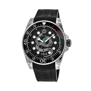 구찌 YA136217 다이브 남성 러버 쿼츠 45mm