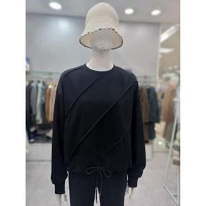 [스테파니] 세이브존05 사선 스트링 티셔츠 2 A25TS5107BK