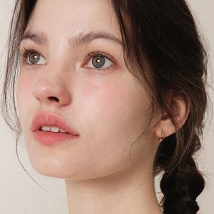 제이로렌 로즈골드 볼 가넷 실버 귀걸이 M03994