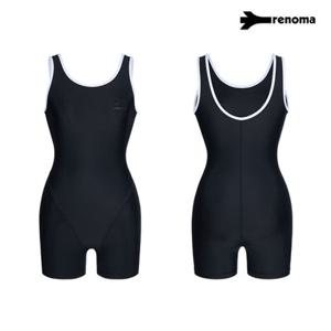 [레노마수영복]여성 실내 베이직 U-BACK 라인 2부 반신수영복 블랙-RN-LS2F861-BK