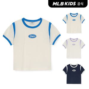 [MLB키즈 공식] 25SS 바시티 여아 라운드 로고 크롭 티셔츠 (3color) 7FTSV0153