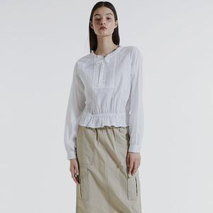 [버커루]여성 허리E밴드 핀턱 블라우스 B242SH610P