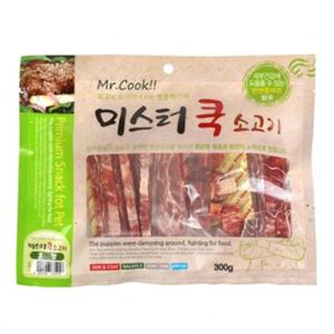 미스터쿡 소고기 혼합 1타 300gx5개 소고기스테이크 영양간식 반려동물간식 소고기슬라이스 애견간식