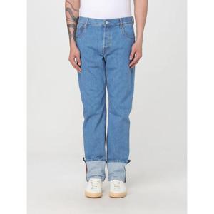 구찌 웹 롤업 레더 패치 슬림 데님 팬츠 796483XDC6Y 4447 Blue