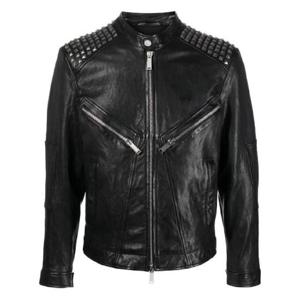 25 FW 디스퀘어드2 스터드 가죽 바이커 재킷 S74AM1372SY1564 TP432140597