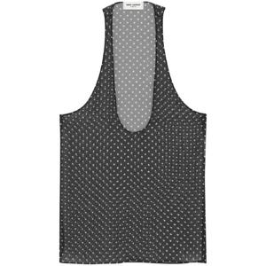 25 FW 생로랑 폴카 도트 프린트 실크 탑 764547Y3H46 TP438669114