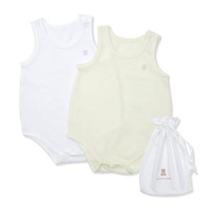 [오가닉맘]화이트옐로우민소바디수트가방세트(MIMLQS15)