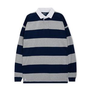 [꼬르소밀라노] 폴로랄프로렌 남성 빅핏 스트라이프 럭비 카라 블루/그레이 긴팔티