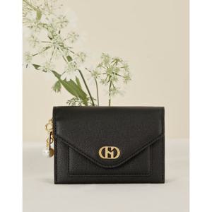 [헤지스]블랙 진주참 가죽 아코디언 카드지갑 HIHO5F512BK