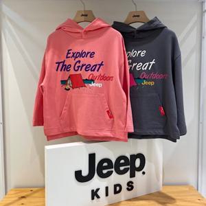 [지프키즈]여아 캠핑 텐트 자수 루즈핏 후드 티셔츠 KM4THF043 GB