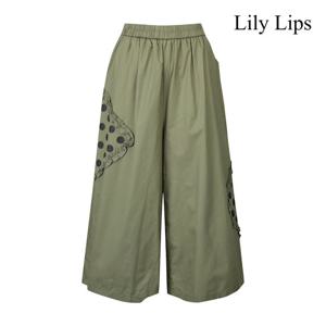 [릴리립스]도트 프릴 플레어 밴딩 팬츠 (YL9PT001)