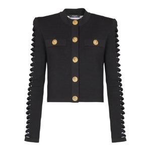 발망 컷아웃 소매 버튼 가디건 FF0KL260KI98