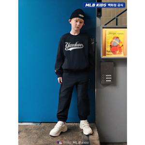 [MLB키즈US] (7AS2B0556-50BKS) 스트릿 베이직 우븐 맨투맨세트 아동맨투맨세트 키즈맨투맨세트