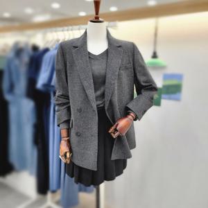 [비지트인뉴욕]더블버튼 모직체크 자켓 VAAJK23_US