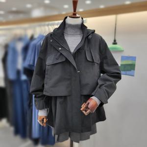 [비지트인뉴욕]후드탈부착 오버핏 스트링야상점퍼 VB9JP91_US