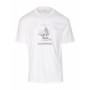 [BRUNELLO CUCINELLI] 라프리마 남성 크루 넥 Anamnesis 로고 티셔츠 M0B138485CC770 화이트 /8