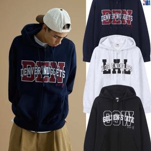 [NBA]N245JT020P GR 남여공용 엔비에이 기모 후드 집업 점퍼 오버핏 루즈핏 추리닝