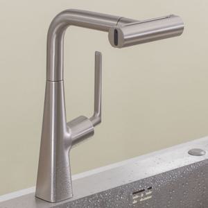 한샘 엠시스 JF-360L 타워형 와이드 폭포 수전 싱크대수전 4WAY 무광 스테인레스304 주방수전