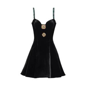 발망 주얼 장식 벨벳 드레스 GF1R2545PD38