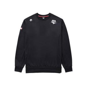 데상트 남성 USAT 기모 스트레치 맨투맨 AQ111IHT11-BLK0