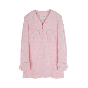 [엘러브] 샤넬 21C 트위드 자켓 34 핑크/화이트 6ET0023