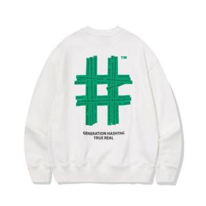 빈트릴긴팔티 VQA BA243RM006OF 그린 테이핑 해시태그 맨투맨 (오프화이트)