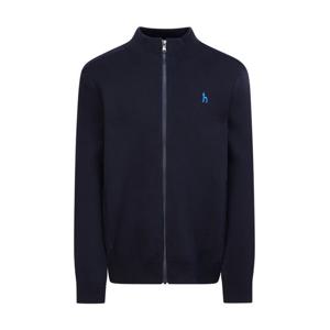 [헤지스]헤지스 네이비 로고자수 면 집업 니트 WHSW5A101N2