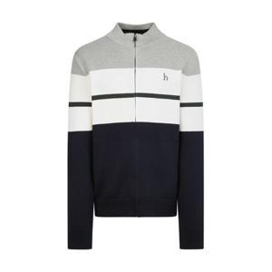 [헤지스]헤지스 네이비 로고자수 면 집업 니트 WHSW5A102N2