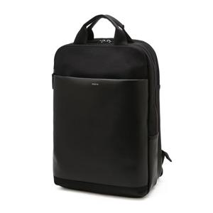 [헤지스]헤지스 블랙 로고프린트 가죽 백팩 WUBA5E358BK