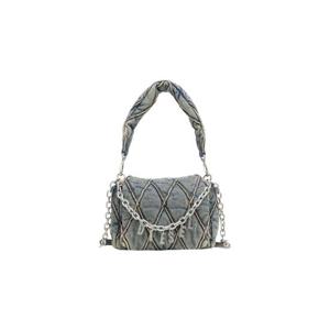 Diesel디젤 참 D 숄더 S   스몰 핸드백 퀼티드 데님 다크 블루 X09597P5570-HA001