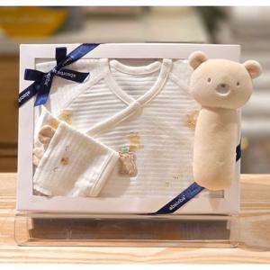 압소바 HK(아기선물)새싹곰 오가닉 배냇슈트 딸랑이세트(26년봄신상) (A1A10122K)