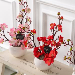 매화 조화 화분 유니크 set 30cm 3컬러 인테리어 꽃 테이블 장식 소품 꾸미기