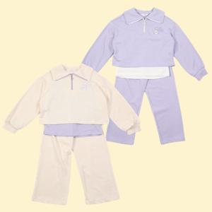 [로엠걸즈(아동)]반집업 레이어드 와이드티셔츠바지상하세트RGSM2483C