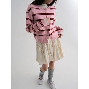 (35615ACM6Y) [에잇세컨즈] 멀티스트라이프 카디건  라이트 핑크