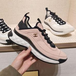 샤넬 24 믹스드파이버 CC 로고 스니커즈 핑크 화이트 블랙 G45331